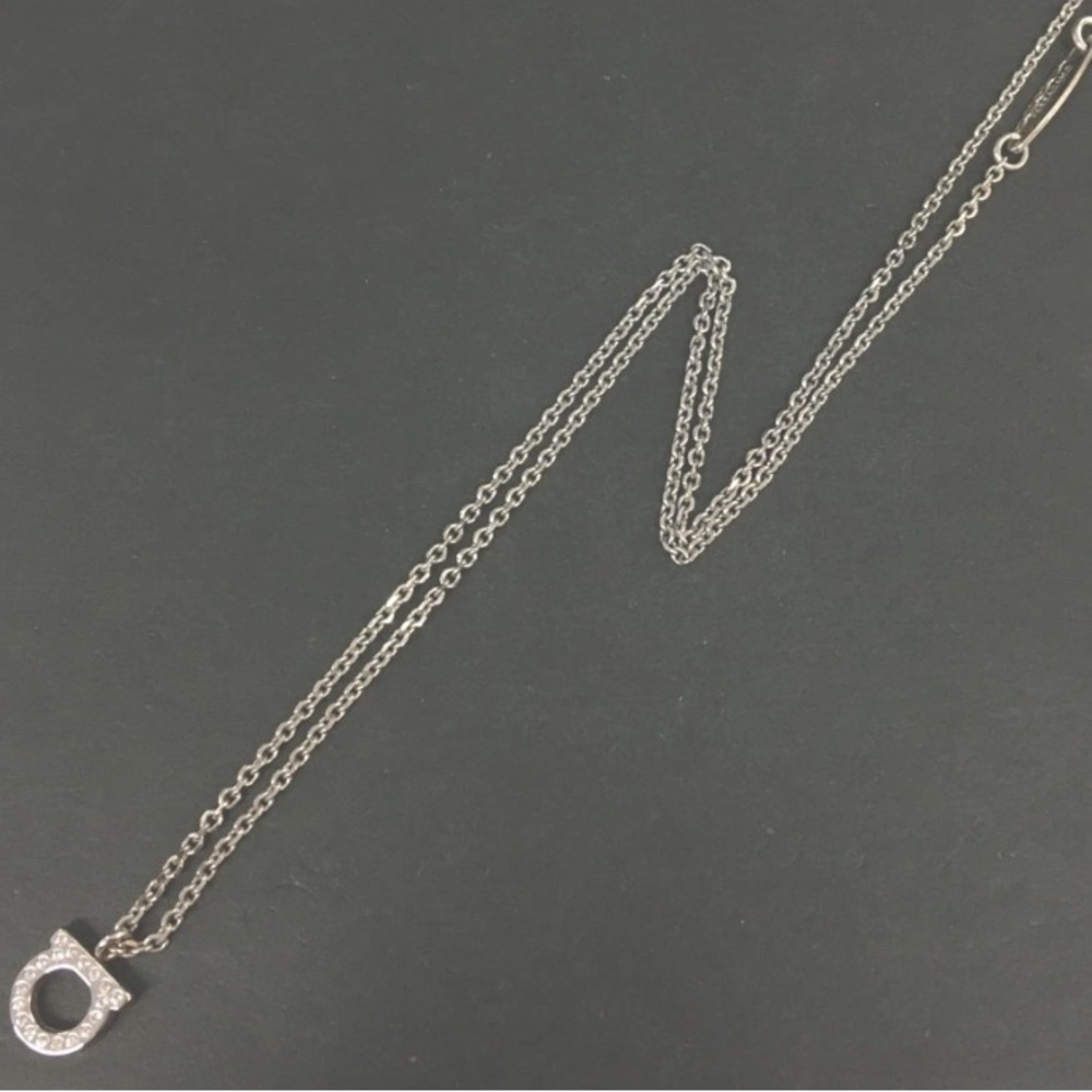 Ferragamo vintage silvertone and rhinestones necklace